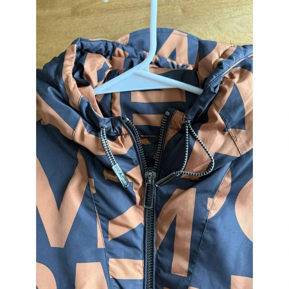 Emporio Armani Black with Orange Lettering Size 50 - NEW Authentic Puffy Jacket - Picture 4 of 7